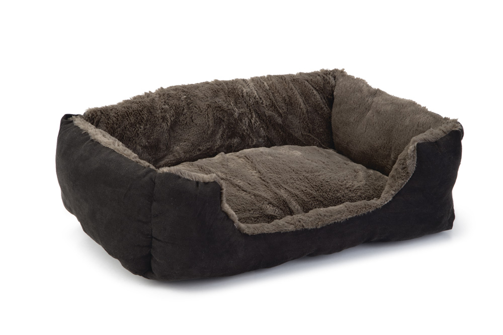 BEEZTEES Baboo - Ligkussens & bedden - Taupe zwart - 18x48x37 cm