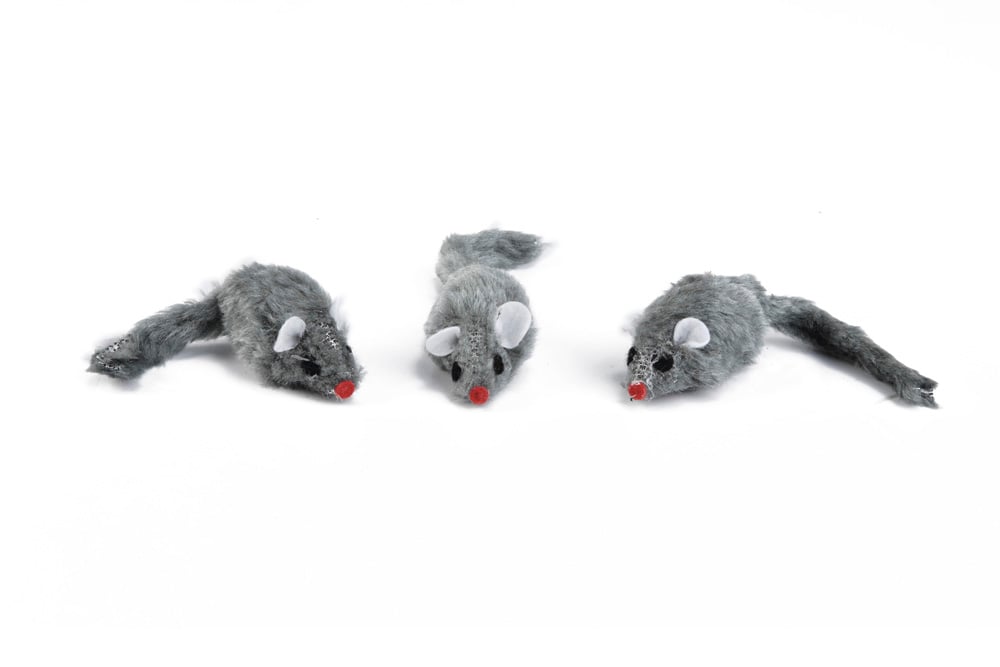 Beeztees Pluche Muisje - Kattenspeeltje - Grijs - 5 cm