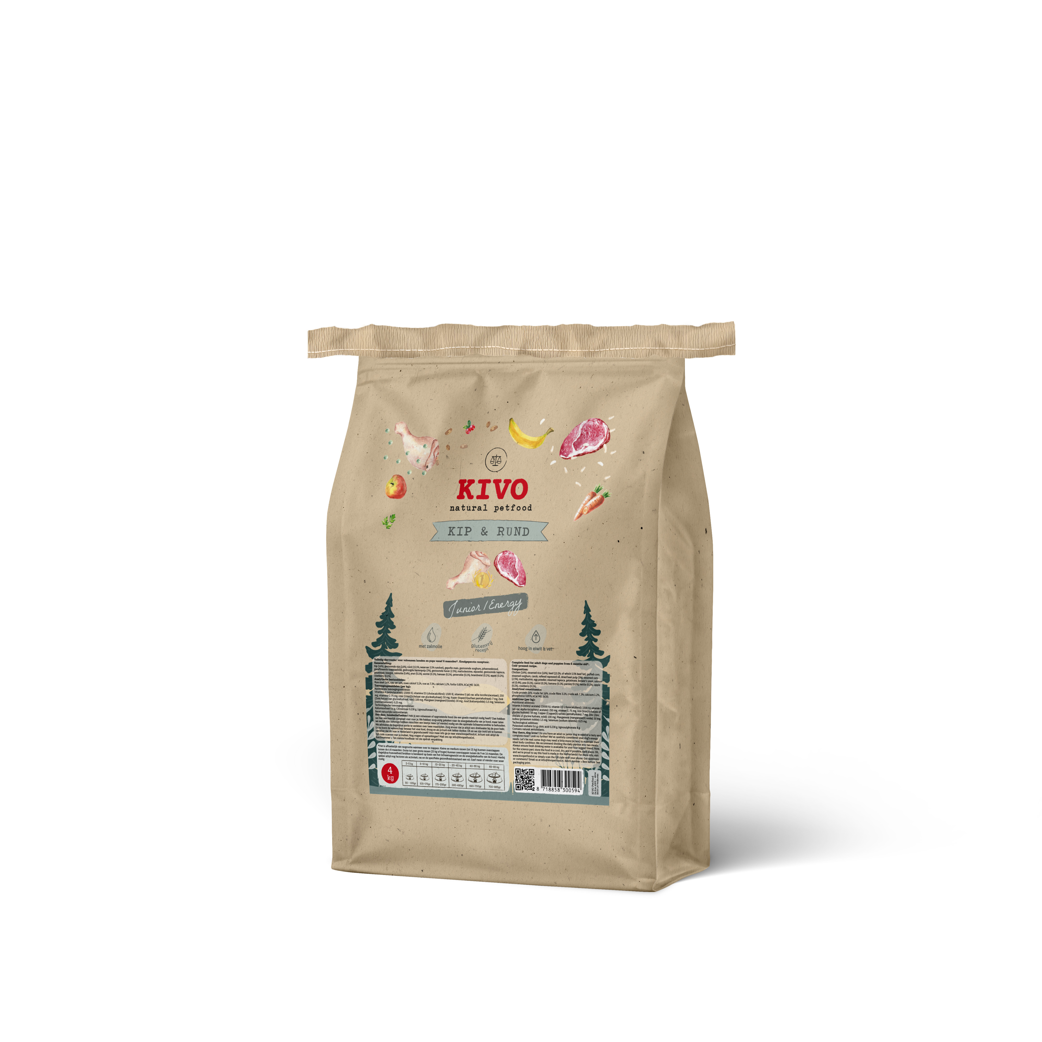 Kivo Energy Junior - Hondenvoer - 4 Kilogram