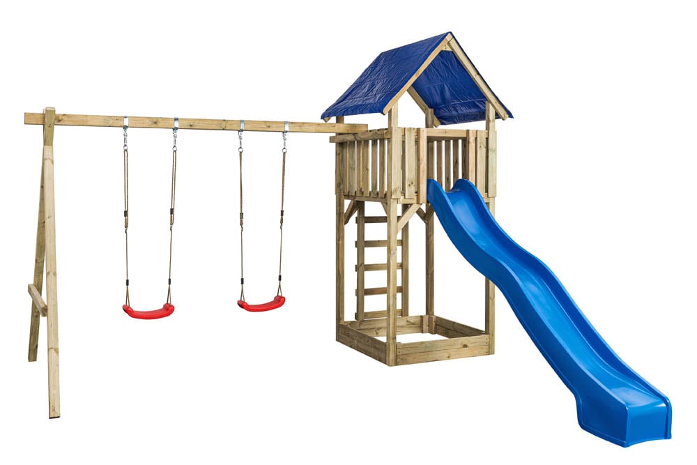 Swing King Jonas - Speeltoestel - Blauw - Hout