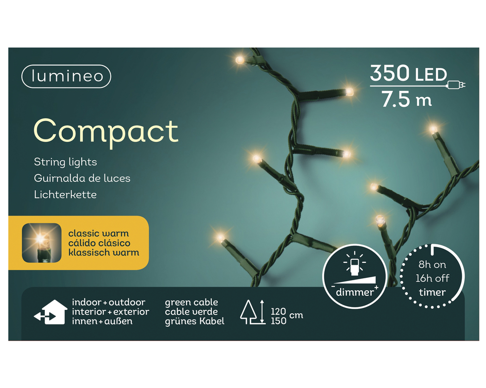 Lumineo Compact - Kerstboomverlichting - 350 - Klassiek warm wit - 750 cm Lumineo Compact - Kerstboomverlichting - 350 - Klassiek warm wit - 750 cm