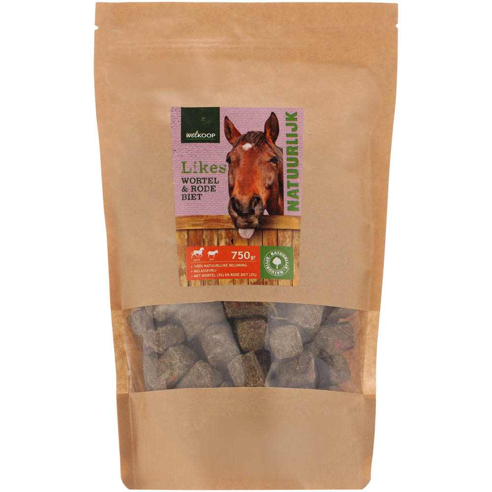 Welkoop Likes - paardensnack - 750 Gram - Wortel& Rode Biet Welkoop Likes - paardensnack - 750 Gram - Wortel& Rode Biet