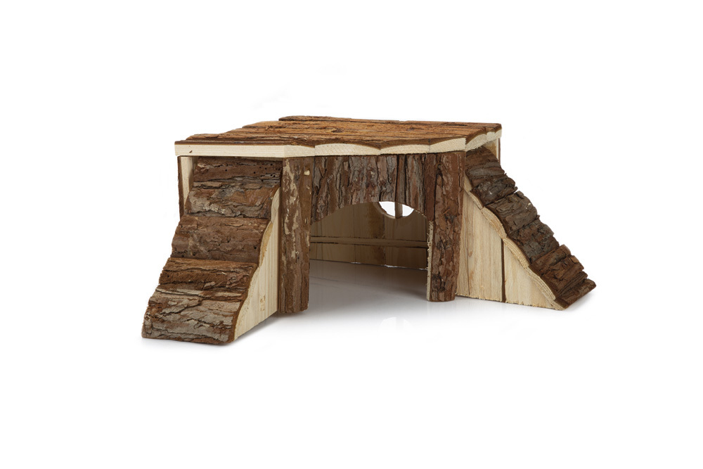 Beeztees Forest Knaagdieren - Hoekhuis - Bruin - 16x35x35 cm