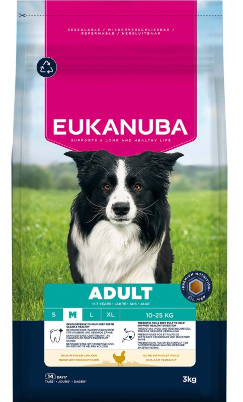 Eukanuba Mature Medium - Hondenvoer - 3 Kilogram - kip Eukanuba Mature Medium - Hondenvoer - 3 Kilogram - kip