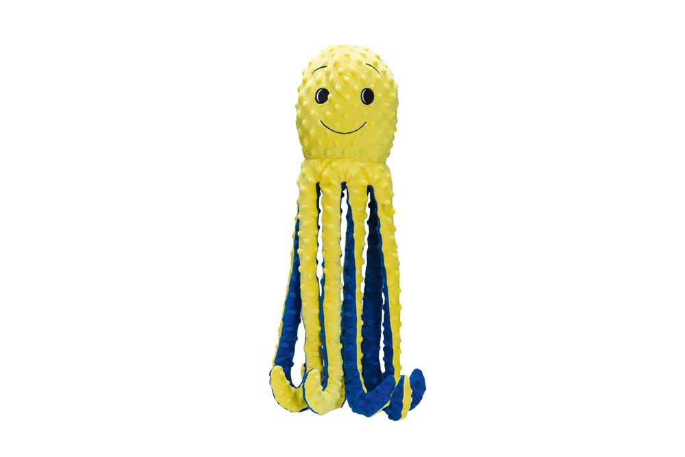 Beeztees Octopus Amy Knuffel - Hondenspeelgoed - Geel - 5x16x56 cm