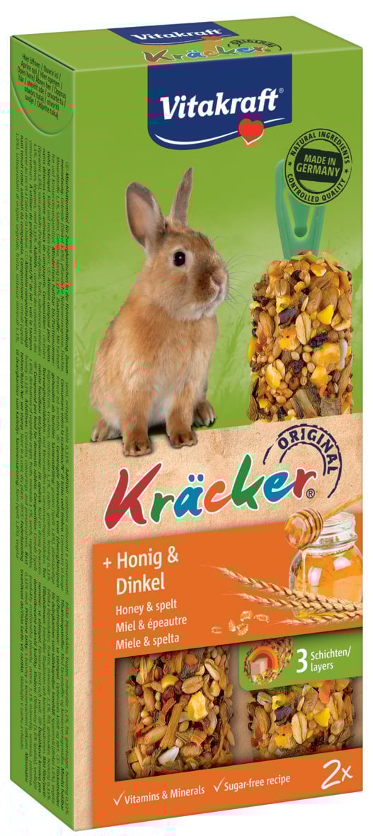 Vitakraft Kräcker 2 in 1 - Konijnensnack - Honing Vitakraft Kräcker 2 in 1 - Konijnensnack - Honing