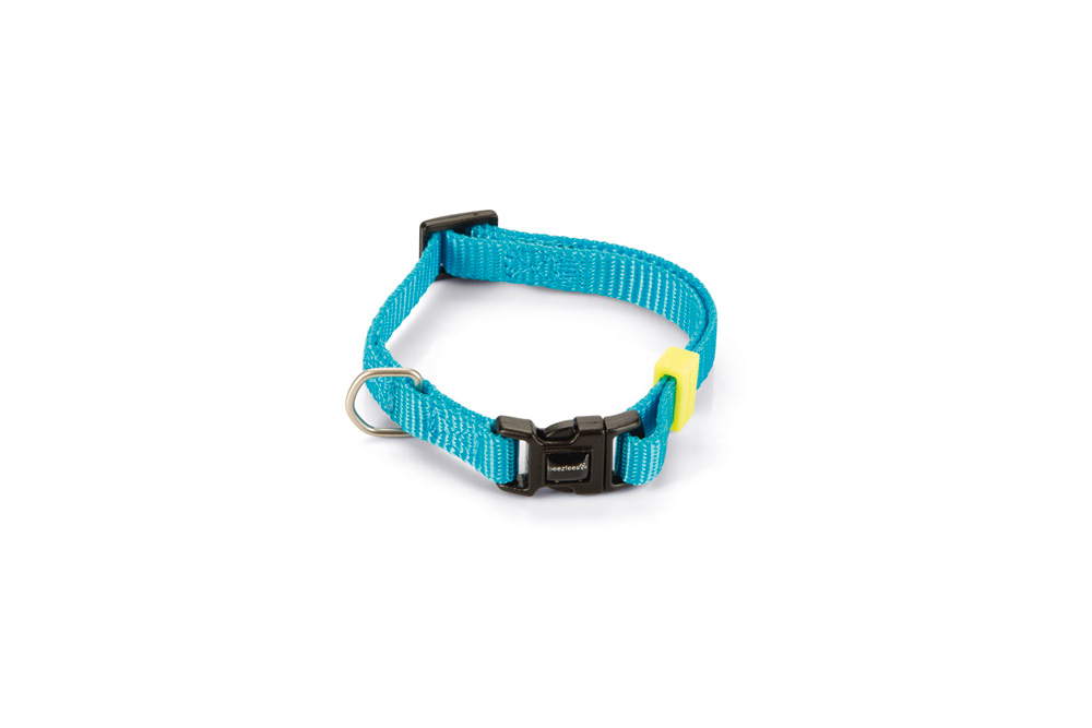 Beeztees Uni - Halsband Hond - lichtblauw - 20 tot 30 cm