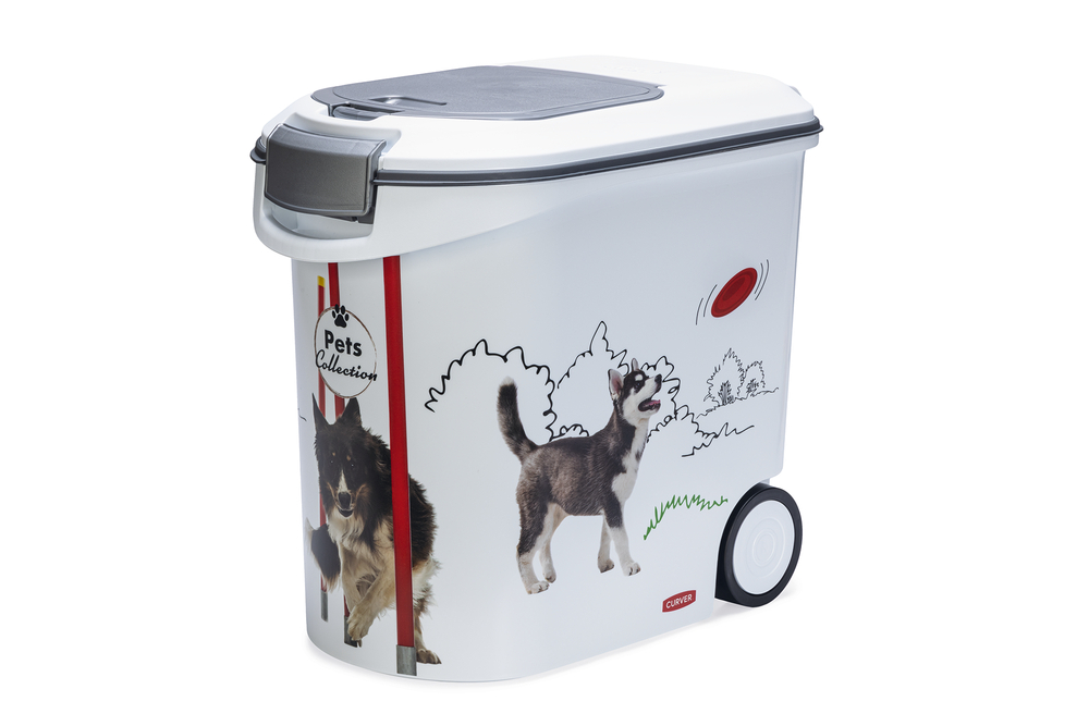 Curver Hond - Voercontainer - 35 Liter - Wit Grijs