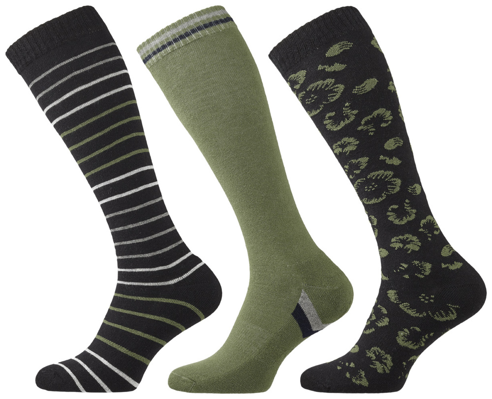 3 pack - Paardrijsokken - Zwart - 35-38