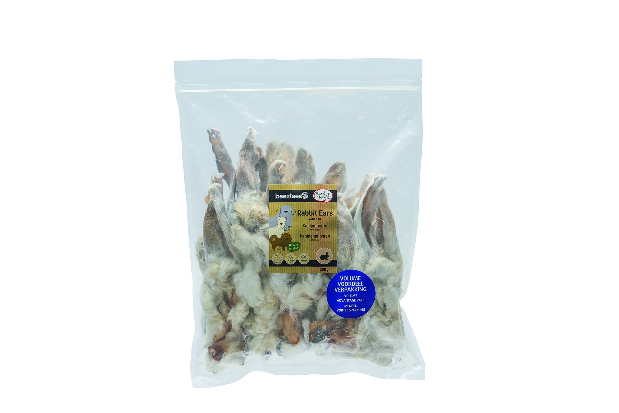 Beeztees Konijnenoren met haar- Hondensnack - 300 Gram - Konijn Beeztees Konijnenoren met haar- Hondensnack - 300 Gram - Konijn