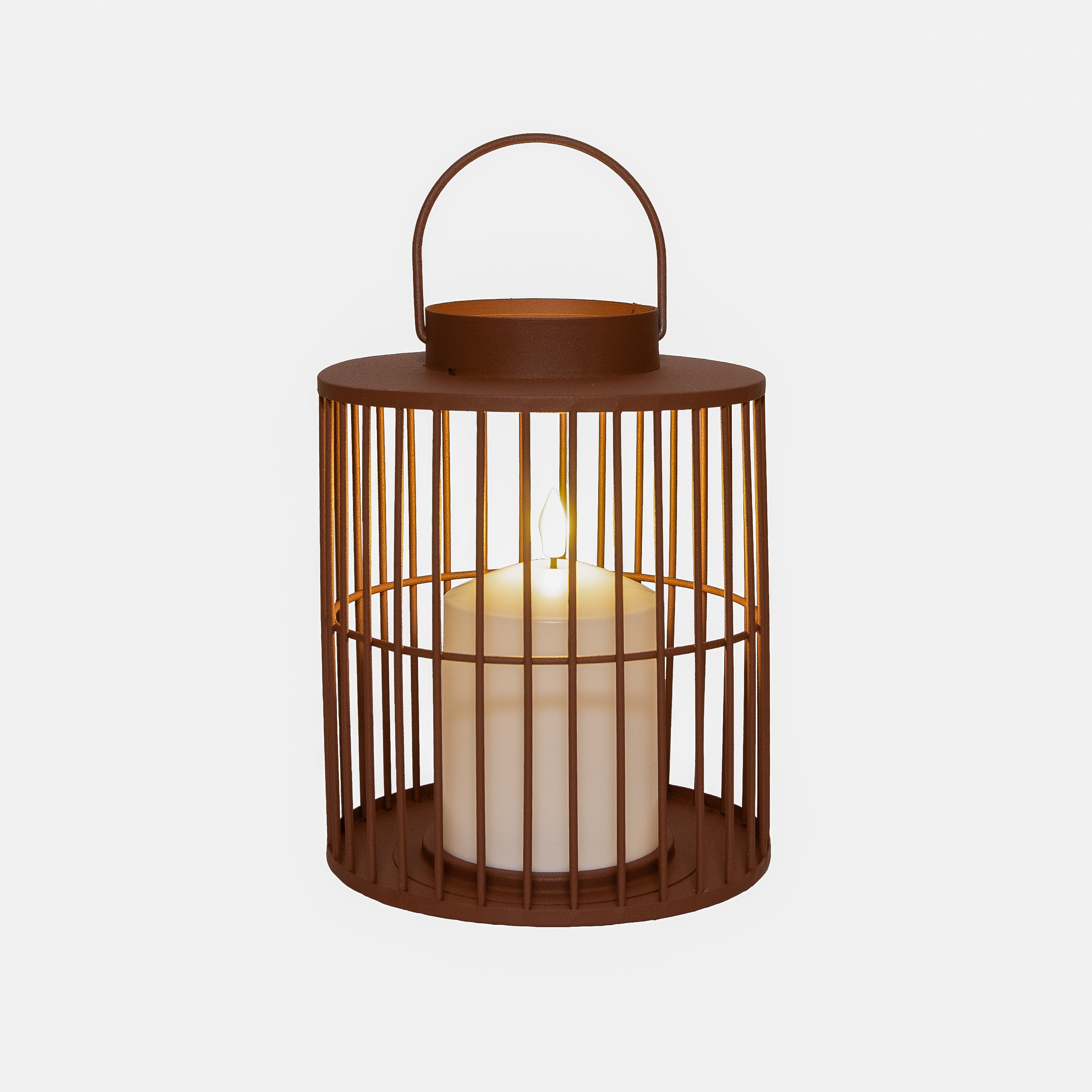 Anna's Collection - Kaars Lantaarn - Bruin - Klassiek warm wit