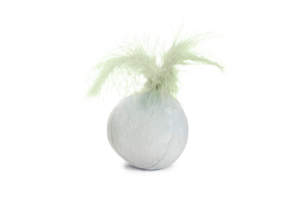 Beeztees Rizo Bal met veer  Kitten - Kattenspeeltje - Mint