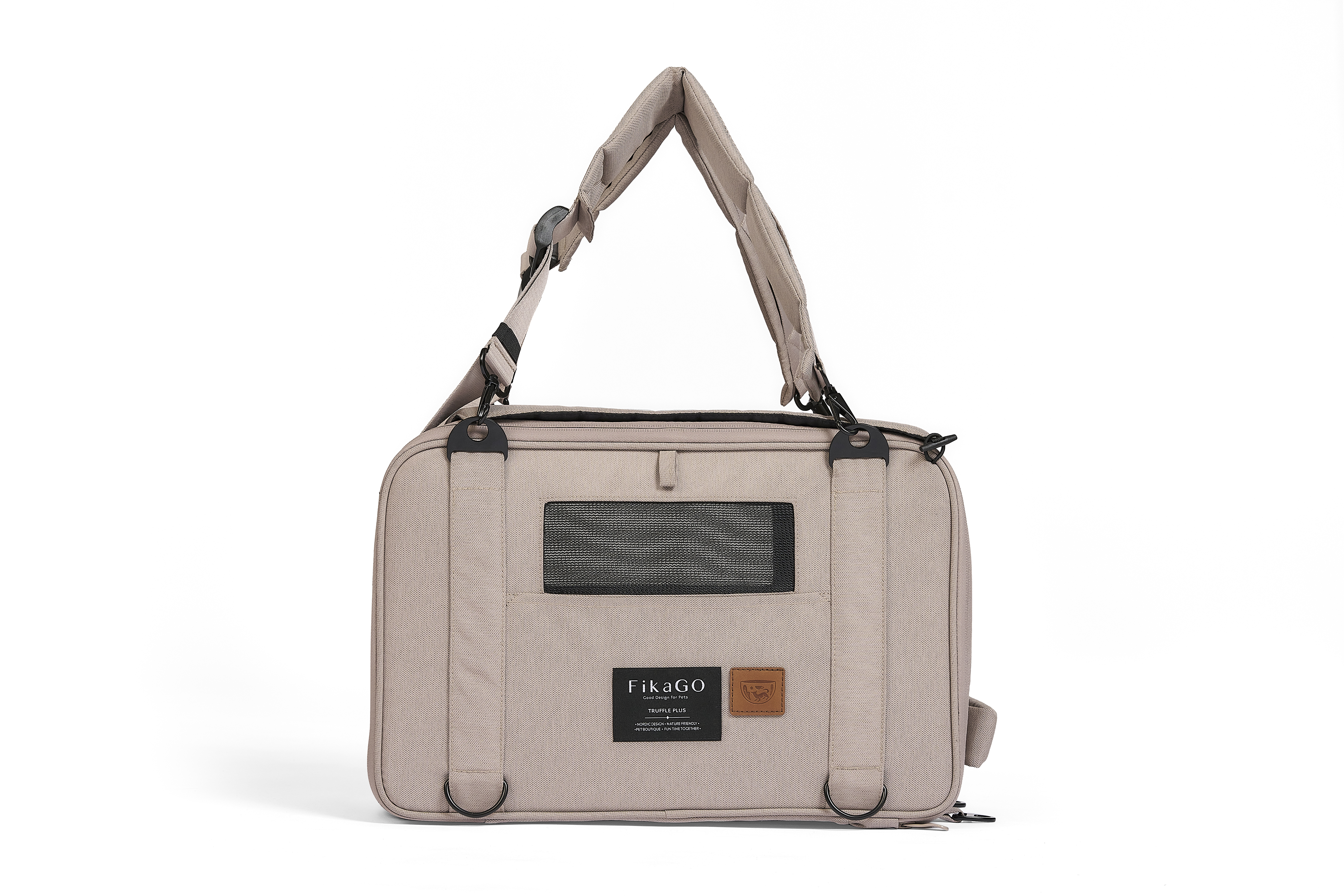 Fikago Truffle Plus - Travel Carrier tot 10 kg- Honden draagtas - Sandy Beige - 28x43x27 cm