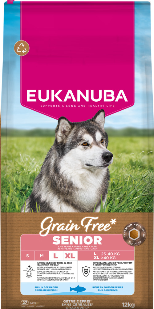 Eukanuba Senior Graanvrij - Hondenvoer - 12 Kilogram - Vis