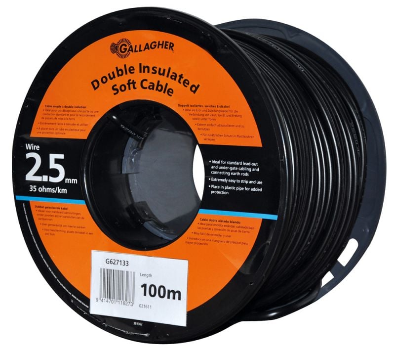 Gallagher - Grondkabel - 18 cm - 100 Meter - Zwart - 26 cm - 2500 cm Gallagher - Grondkabel - 18 cm - 100 Meter - Zwart - 26 cm - 2500 cm