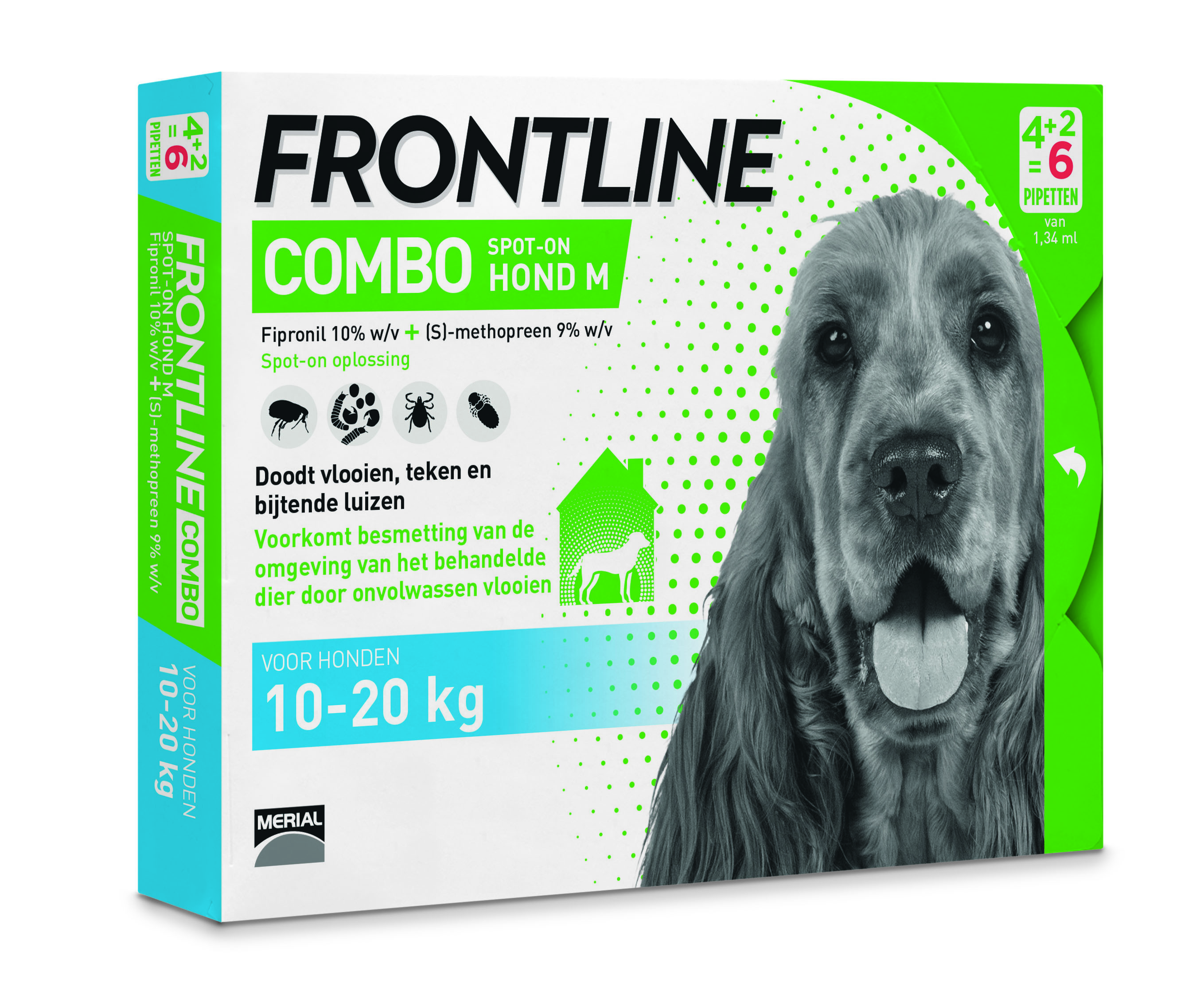 Frontline Combo Spot On - Pipet - Anti vlooien en Teken Hond - 6 pipetten - 6 Stuks - M