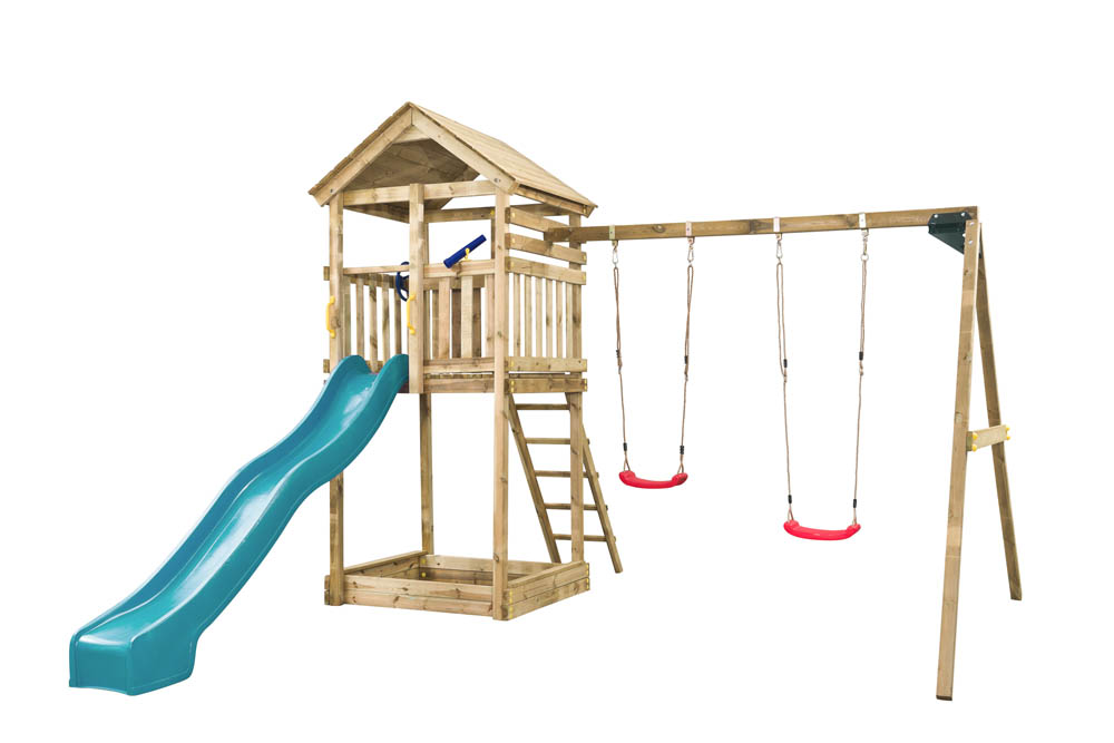 Swing King Daan - Speeltoestel - Turquoise - Hout