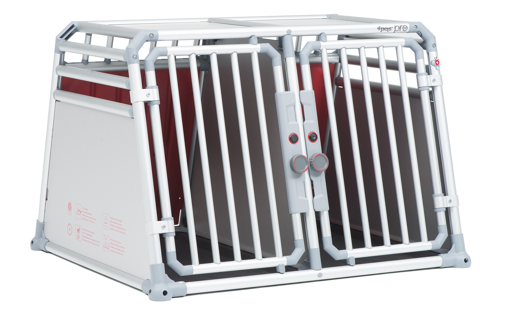 4Pets Pro 22 - Autobench - voor 2 Honden - chroom - 66x96596.5x93.5 cm - L