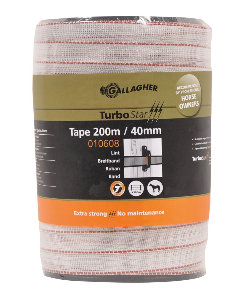 Gallagher Turbostar lint 40 mm - 32 cm - 200 Meter - Wit - 22 cm - 20000 cm