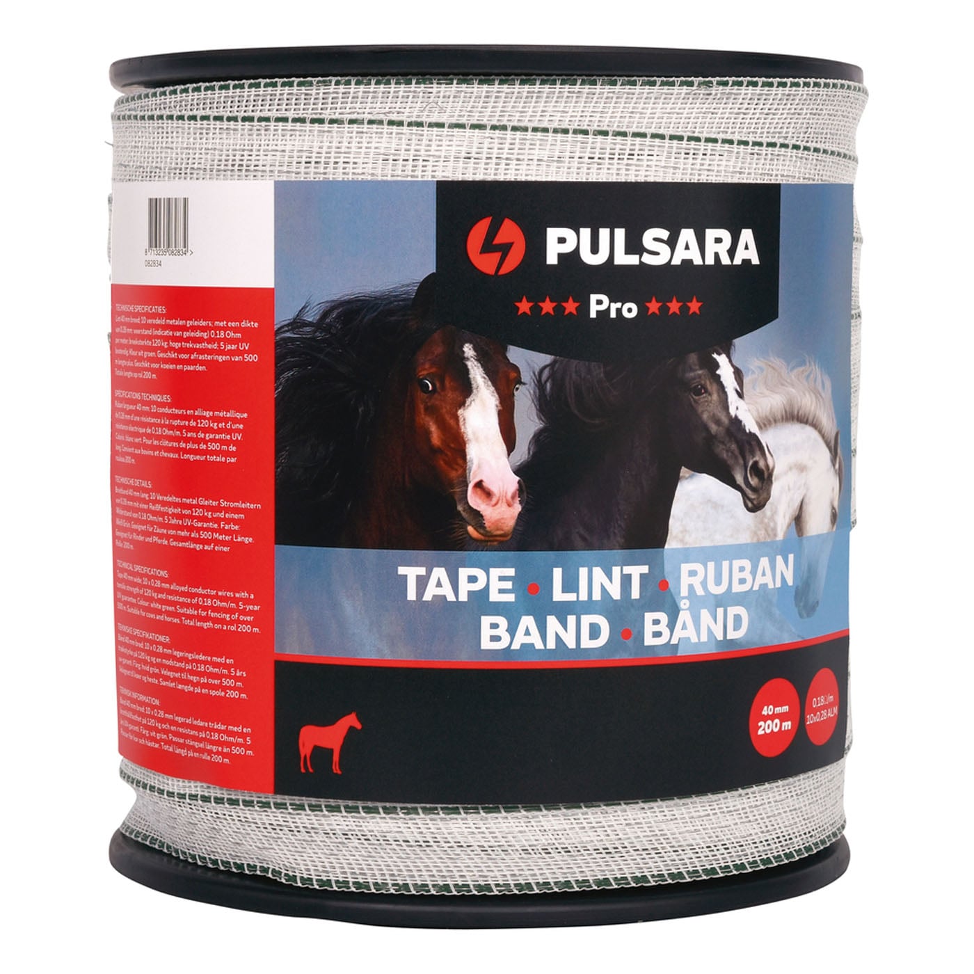 Pulsara Pro 40mm - Schriklint - 21 cm - 200 Meter - Wit - 4 cm - 20000 cm