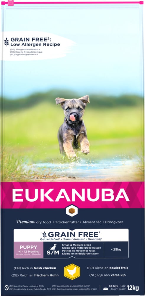 Eukanuba Graanvrij Puppy Small/Medium - Hondenvoer - 12 Kilogram - kip