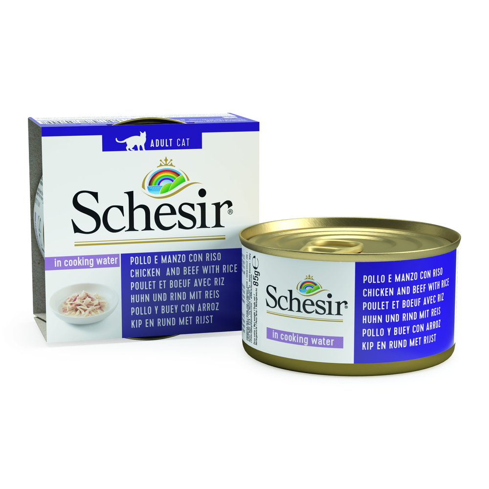 Schesir - Kattenvoer in water gekookt - 85 Gram - rund, kip