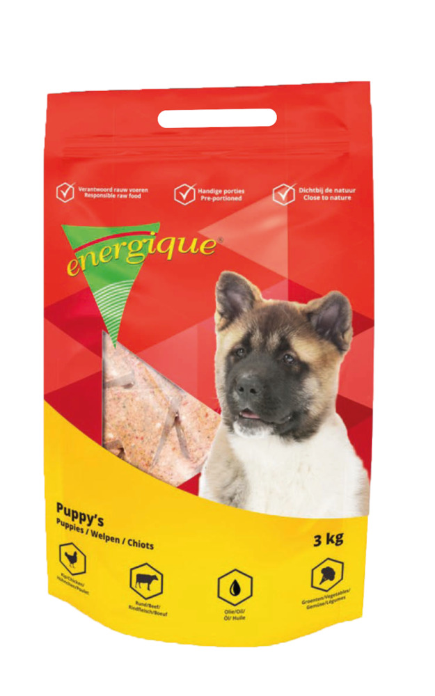 Energique Puppy - Vers Vlees - Hondenvoer - 3 Kilogram - rund, kip Energique Puppy - Vers Vlees - Hondenvoer - 3 Kilogram - rund, kip