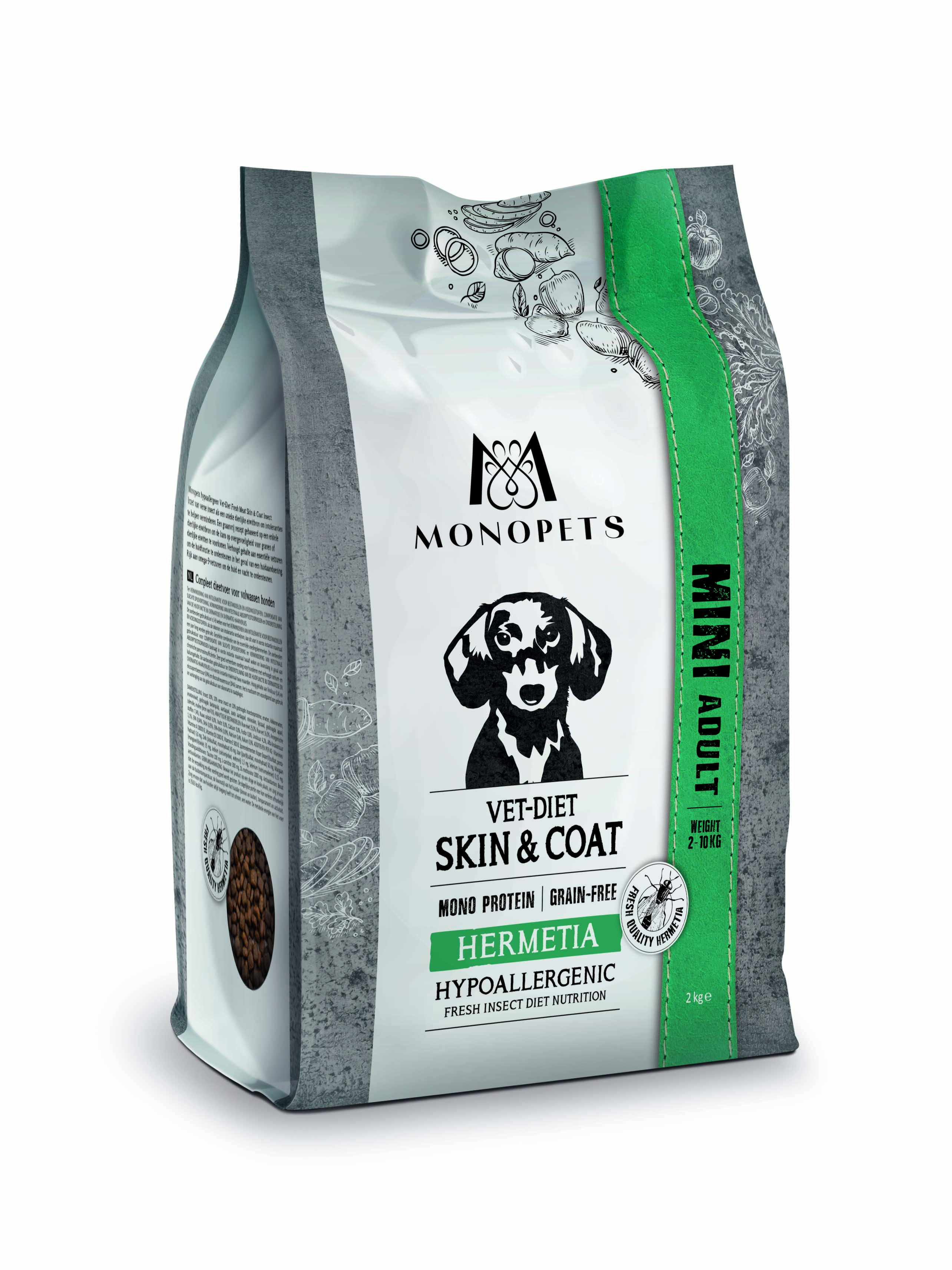 Monopets Mini Vet-Diet  Hypoallergeen Monoprotein - Hondenvoer - 2 Kilogram - insecten