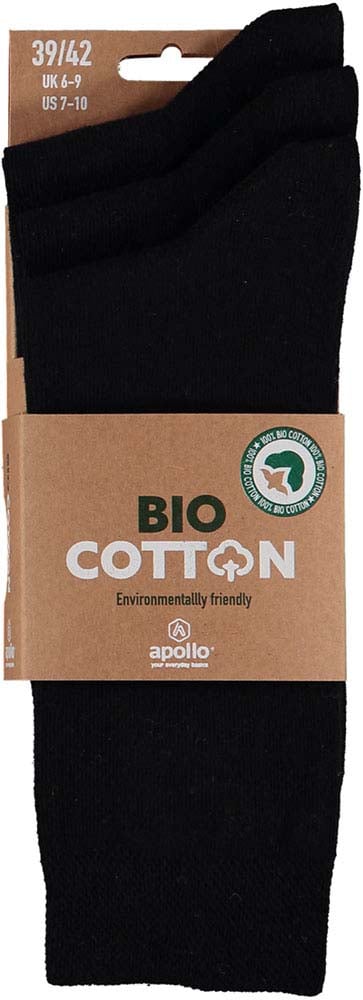 Apollo - Sokken - Biologisch katoen - Zwart - 39-42