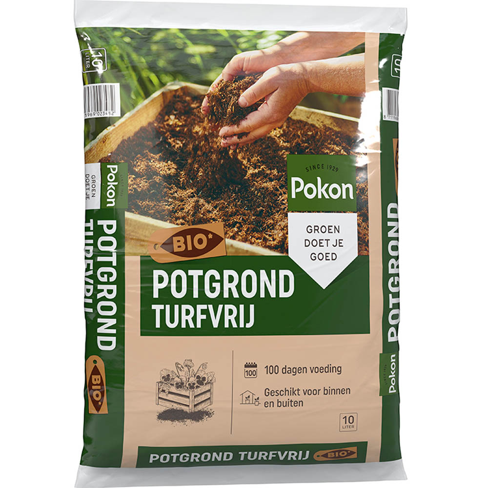 POKON Bio Potgrond - Potgrond - 10 L - 10 Liter - Bruin