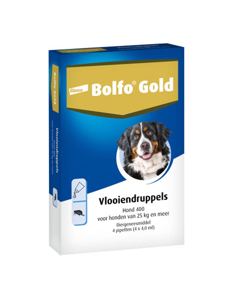 Bolfo Gold Hond 400 - Pipet - Anti vlooien Hond - 4 Stuks - L