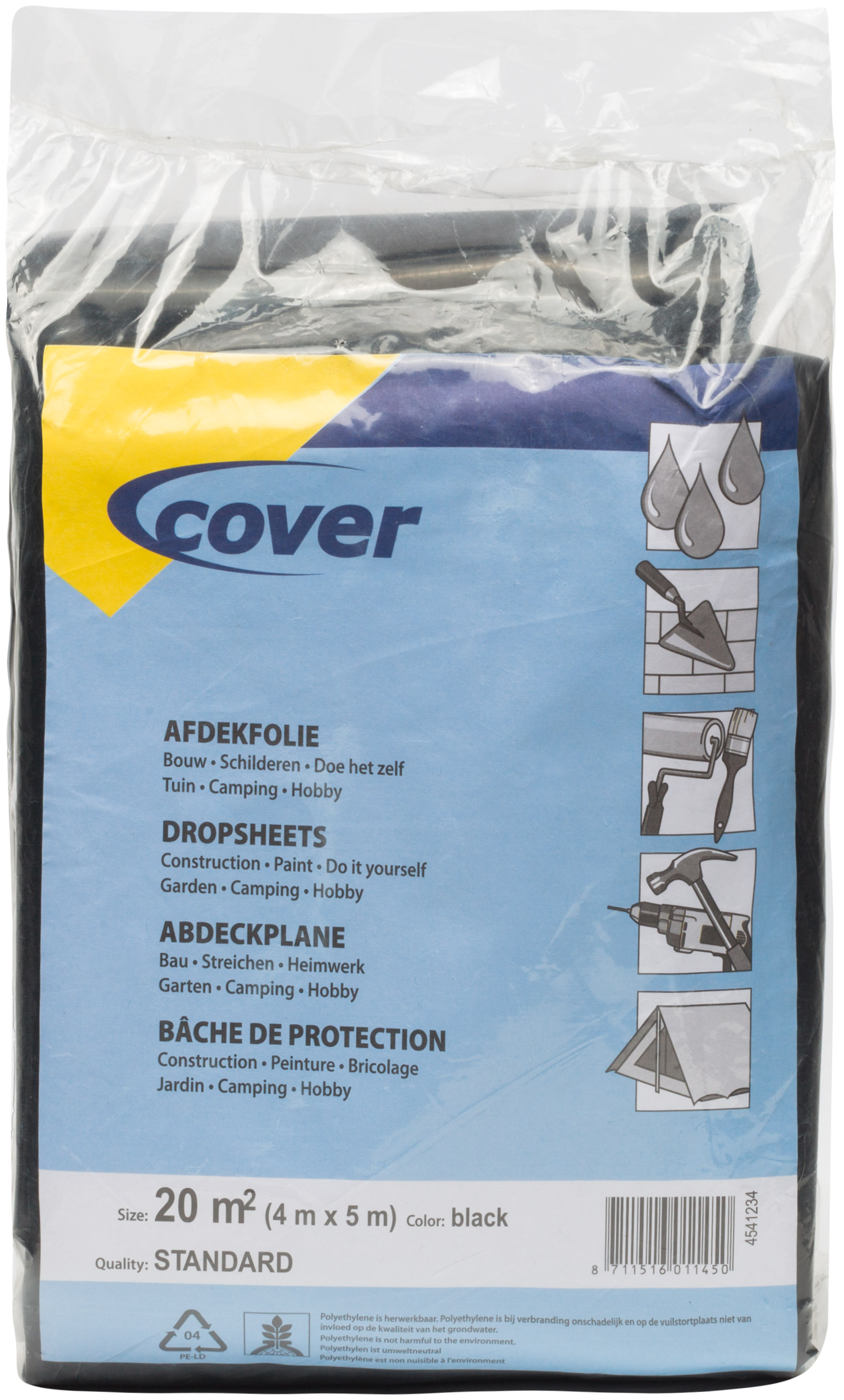 Cover 100 mu Zwart - Afdekfolie - 29x25x2 cm - Zwart Cover 100 mu Zwart - Afdekfolie - 29x25x2 cm - Zwart