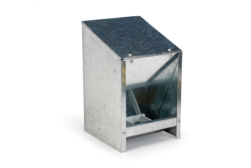 Olba Voerautomaat met deksel - Metaal - 25x15.3x16 cm