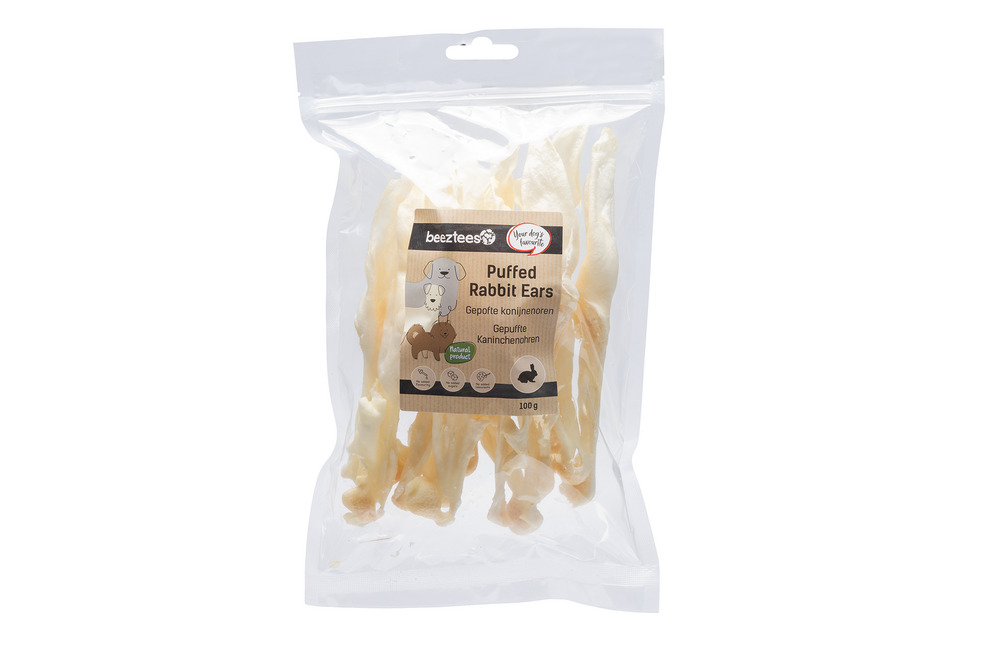 Beeztees Konijnenoren - Hondensnack - 100 Gram - konijn