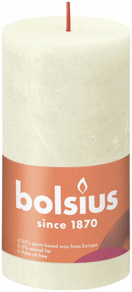 Bolsius Shine - Rustieke kaars - 13 cm - Ivoor