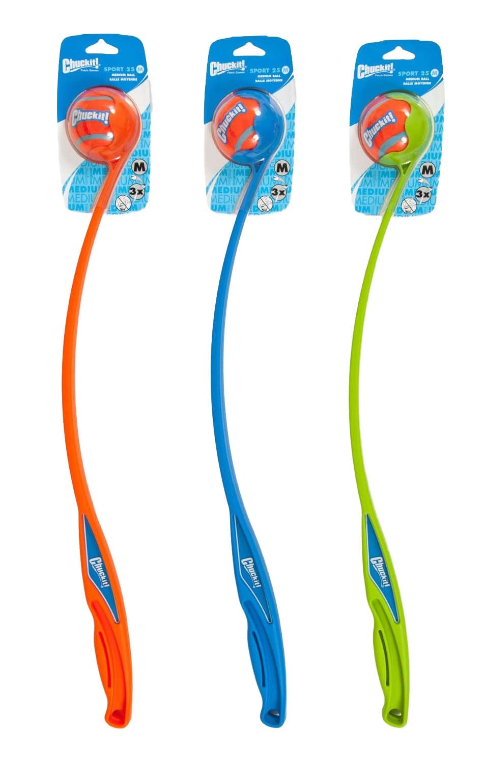 Chuckit Tennisbalwerper - Apporteren - Hondenspeelgoed - blauw/oranje - 69x9.5x63 cm - M