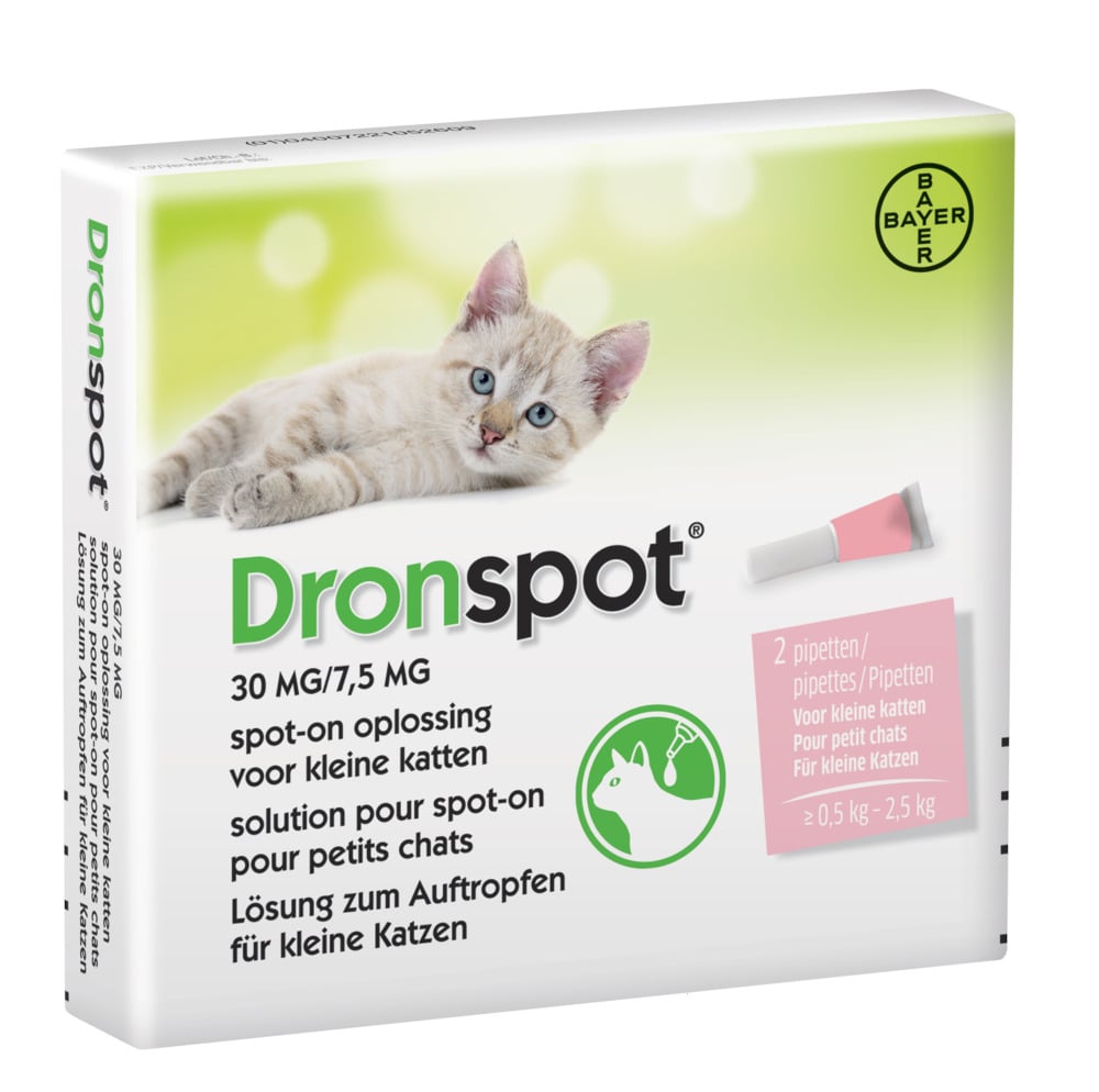 Dronspot Pipetten -  Ontwormen Kleine Kat - 2 Stuks - S