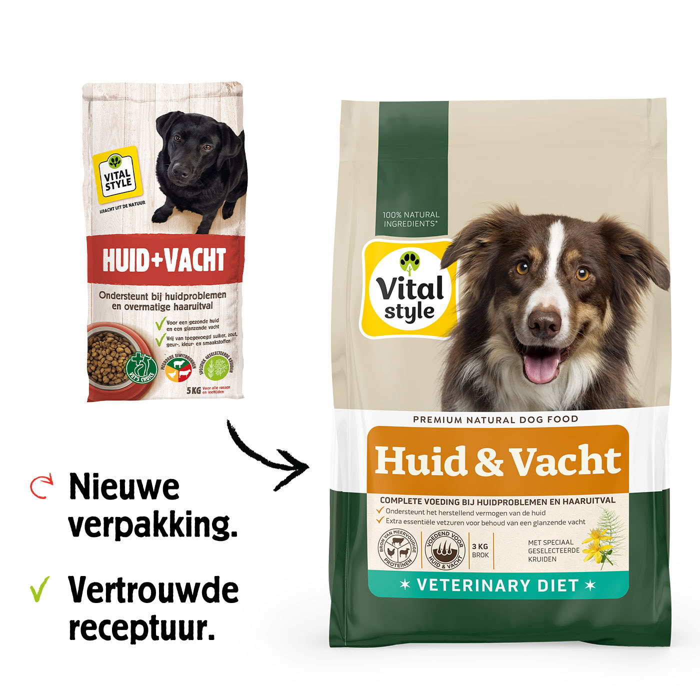 Vitalstyle Huid + Vacht - Hondenvoer - 12 Kilogram