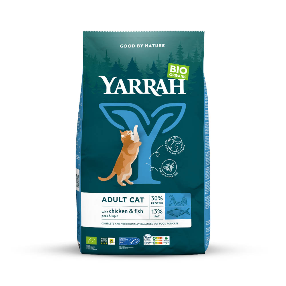 Yarrah Biologisch Adult - Kattenvoer - 10 Kilogram - kip, vis