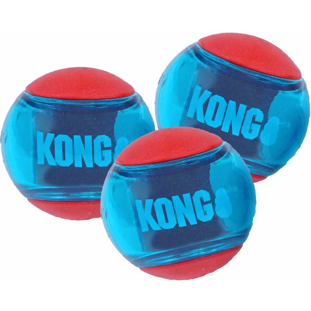 Kong Squeezz Action Bal - Hondenspeeltje - rood/blauw - 29x6x6 cm - M