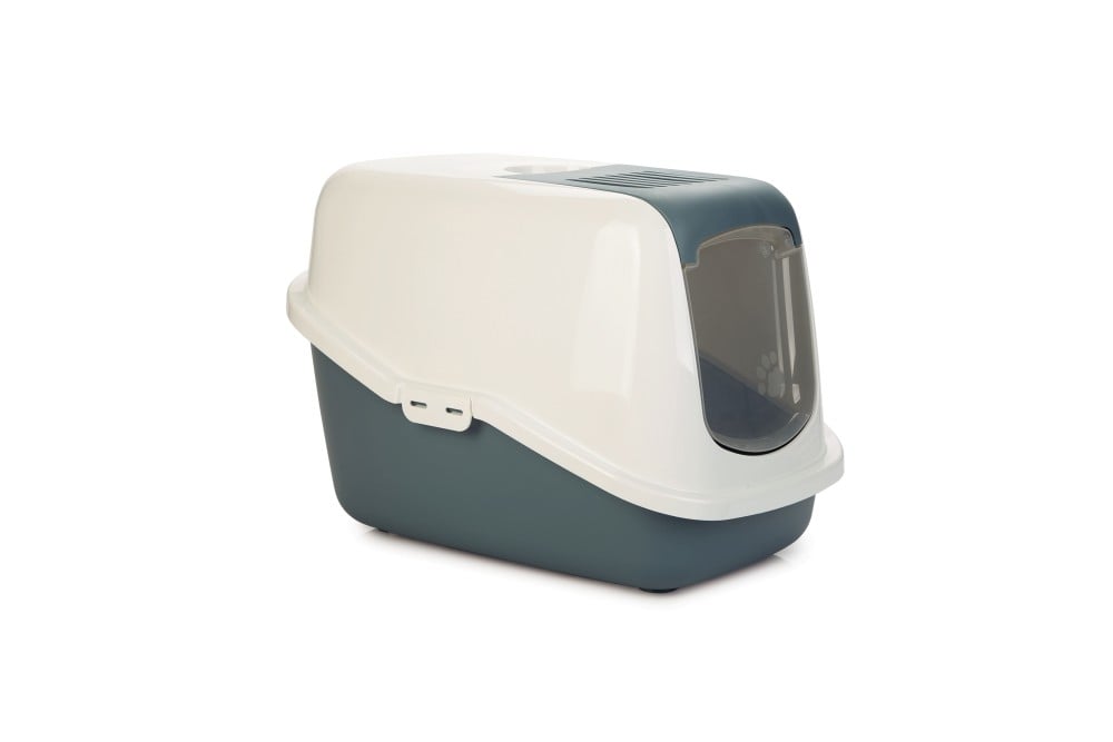 Savic Nestor - Kattenbak - Blauw Wit - 39x39x56 cm