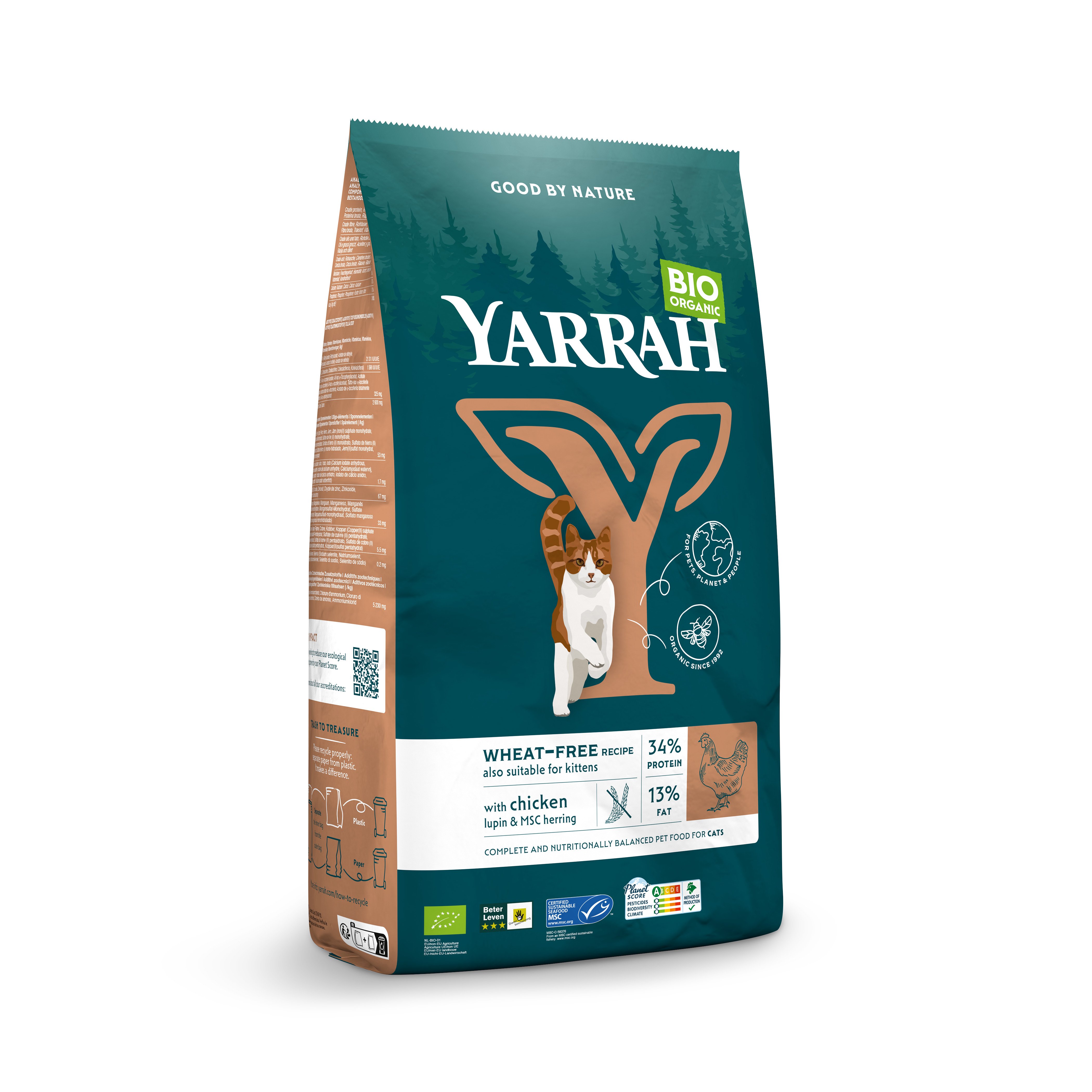 Yarrah Biologisch Tarwevrij - Kattenvoer - 6 Kilogram - kip Yarrah Biologisch Tarwevrij - Kattenvoer - 6 Kilogram - kip