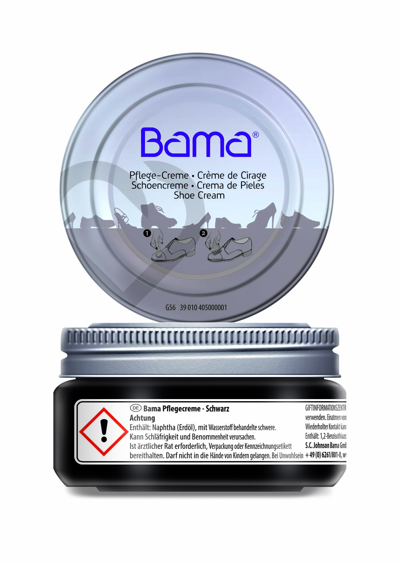 Bama - Schoencrème - 50 Milliliter - Zwart