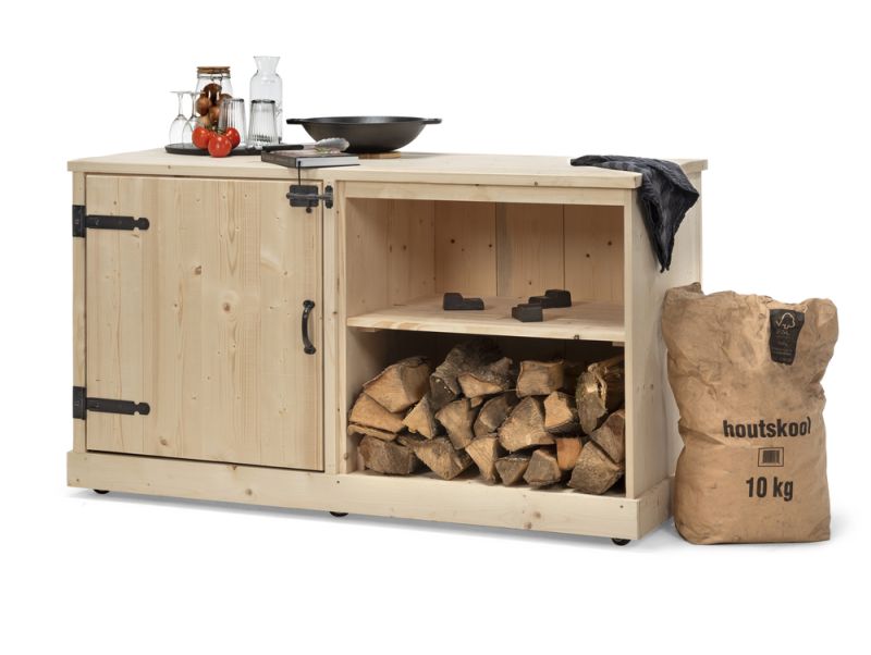 Volente Pepijn - Buitenkeuken - Bruin - 1x156x62 cm