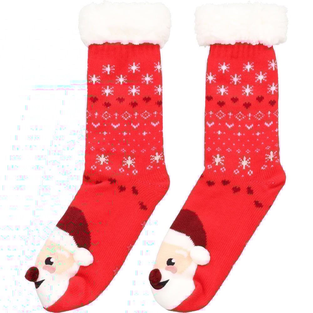 Welkoop Kerstman 3D- Sokken - Rood - 1 maat