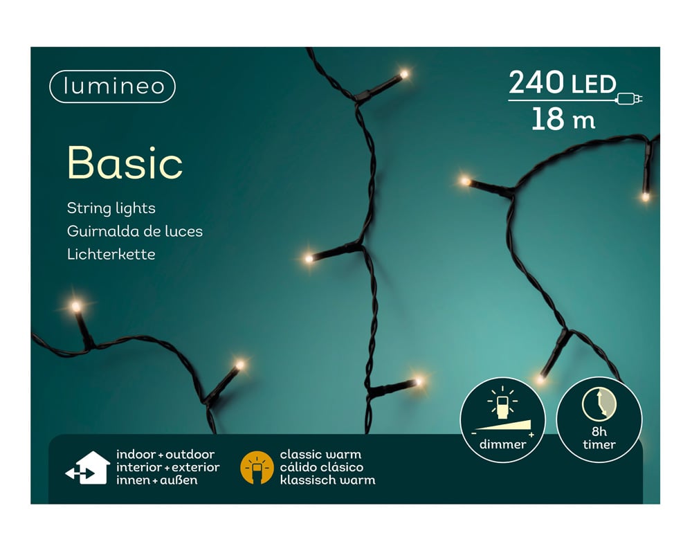 Lumineo Basic - Kerstboomverlichting - 240 - Klassiek warm wit - 1800 cm Lumineo Basic - Kerstboomverlichting - 240 - Klassiek warm wit - 1800 cm