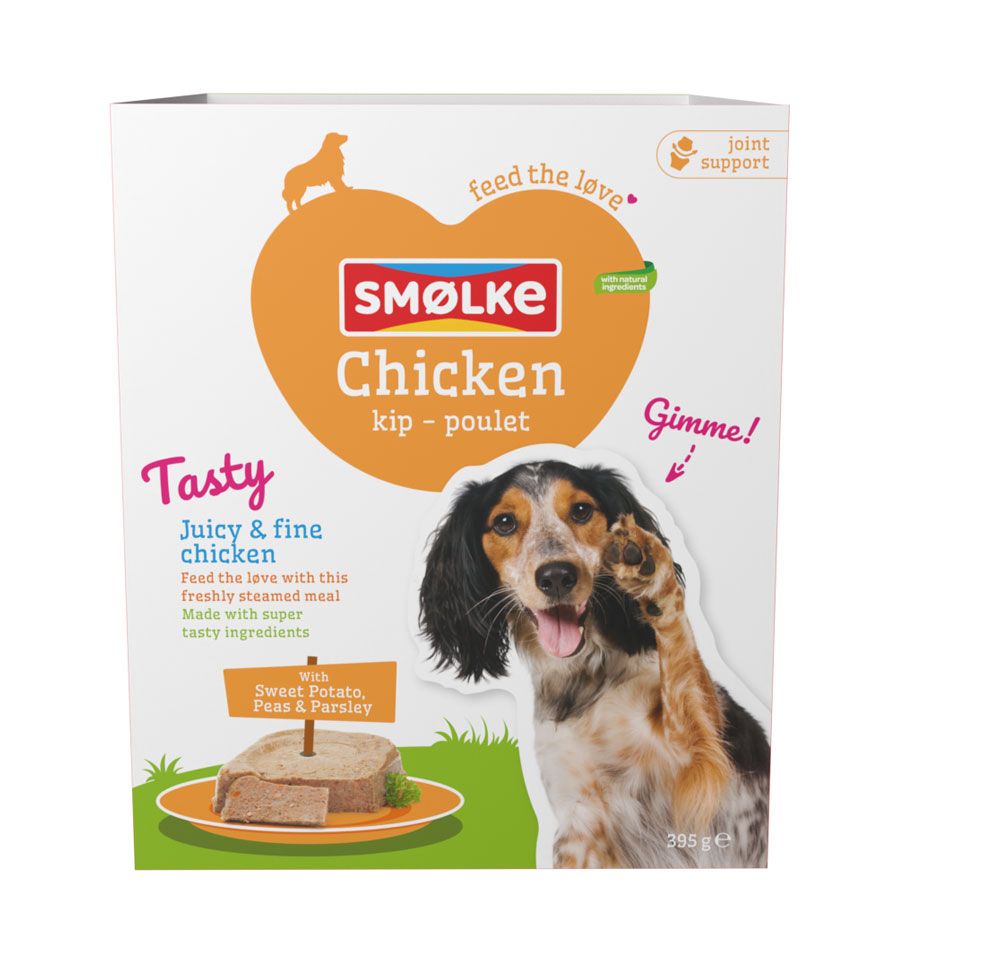 Smölke Kip Vers Gestoomd - Hondenvoer - 395 Gram - kip