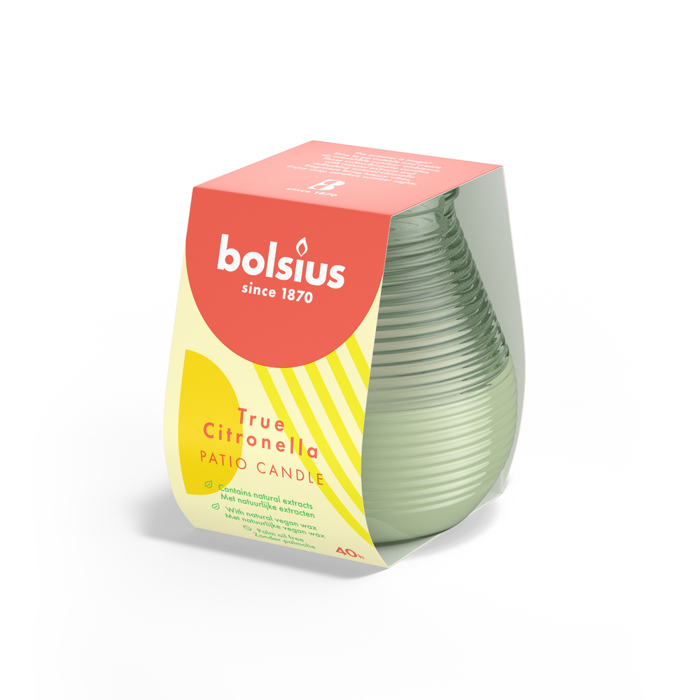Bolsius True Citronella - Patio Candle - 9.5 cm - Groen - Citronella