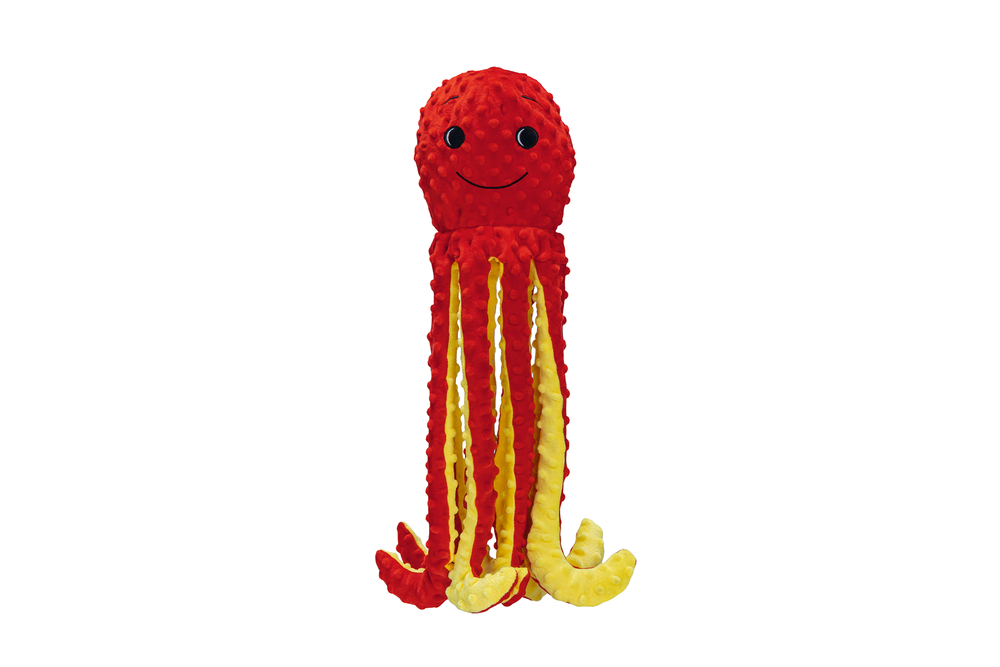 Beeztees Octopus Amy Knuffel - Hondenspeelgoed - rood - 5x30x56 cm