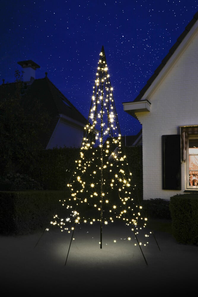 Fairybell 3 meter - Vlaggenmast kerstboom - 360 - Warm wit - 300 cm